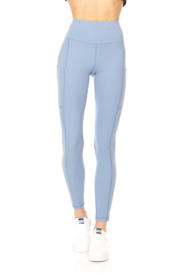 Inner Beauty Athletic Leggings for Women, Yoga Pants with Pockets, High  Waist, Slate Gray, Medium